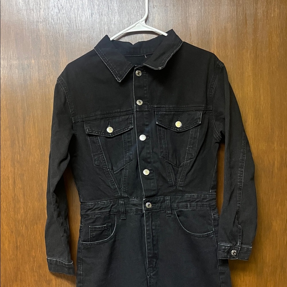 Stylish Black Denim Jumpsuit